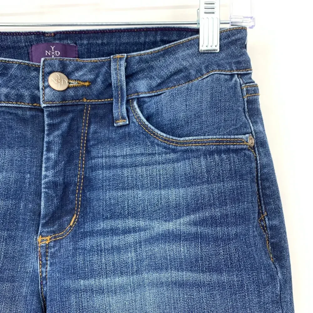 NYDJ Billie Mini Bootcut Jeans Womens Size 2 Medium Wash Stretch Denim - Picture 4 of 9